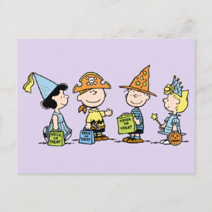 Carte Postale Peanuts Halloween Trick or Treaters