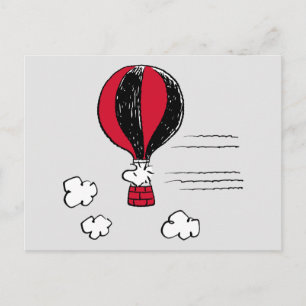 Carte Postale PEANUTS   Motif rouge et noir