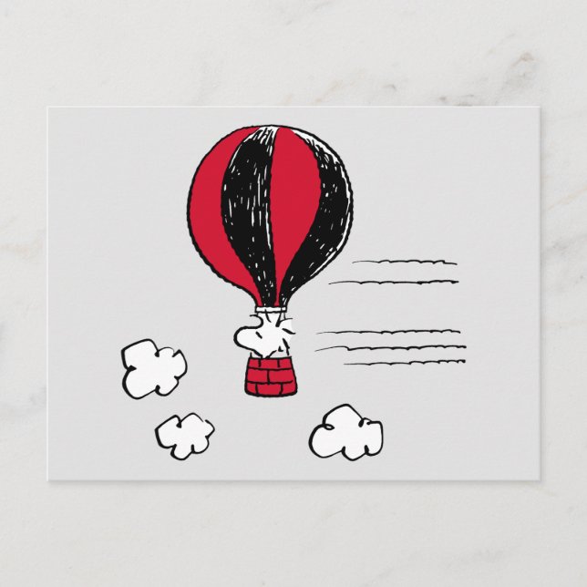 Carte Postale PEANUTS | Motif Rouge et Noir (Devant)