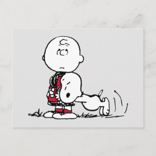 Carte Postale PEANUTS   Motif Rouge & Noir