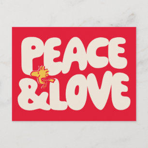 Carte Postale Peanuts   Paix & Amour Woodstock