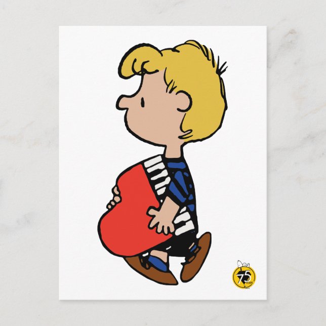 Carte Postale Peanuts | Piano voyageur de Schroeder (Devant)