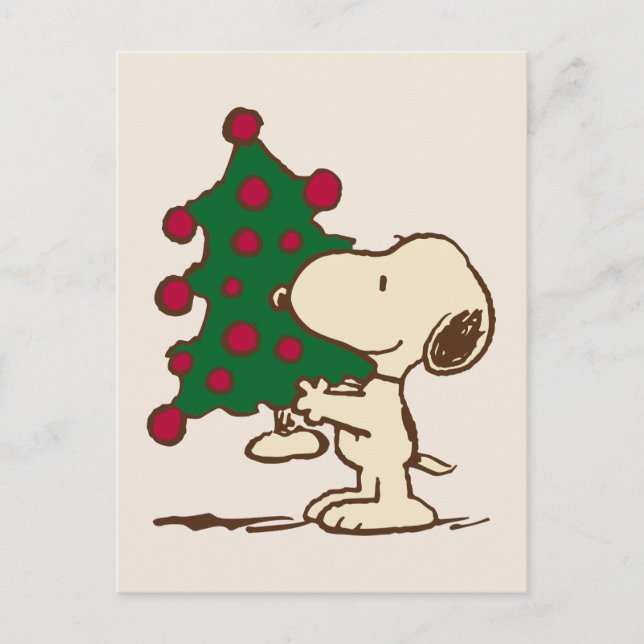 Carte Postale Peanuts | Sapin de Noël de Snoopy (Devant)