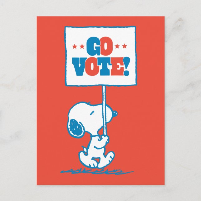 Carte Postale Peanuts | Snoopy - Affiche pour aller voter (Devant)