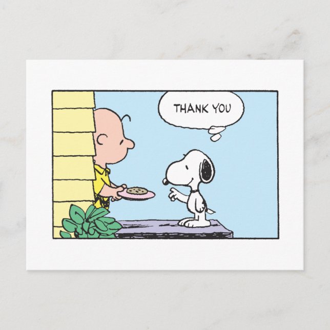Carte Postale Peanuts | Snoopy et Charlie Brown Merci (Devant)