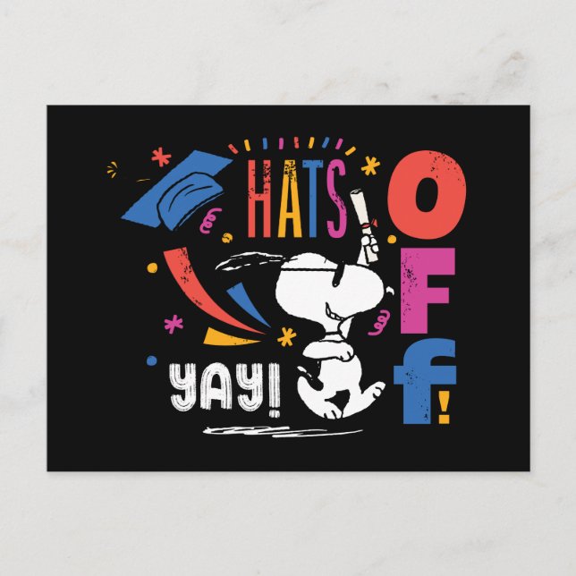 Carte Postale Peanuts Snoopy Hats Off To You Graduation Congrats (Devant)