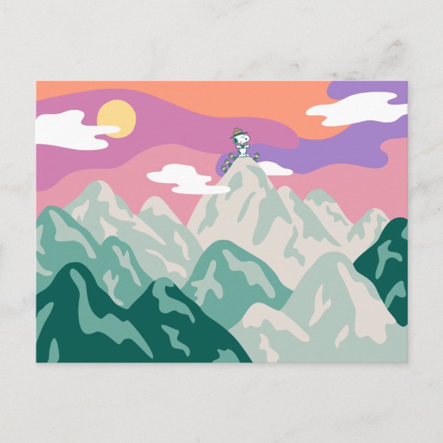 Carte Postale Peanuts | Snoopy & Troupe en Randonnée sur la Mont (Devant)