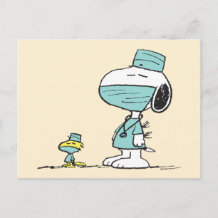 Carte Postale Peanuts   Snoopy & Woodstock Docteurs