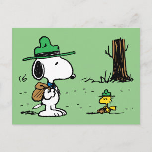 Carte Postale Peanuts   Snoopy & Woodstock en camping