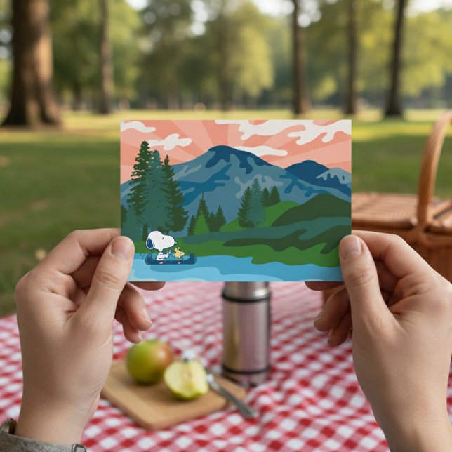 Carte Postale Peanuts | Snoopy & Woodstock en canoë (Créateur téléchargé)
