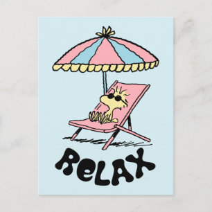 Carte Postale PEANUTS   Woodstock se détendant à la plage