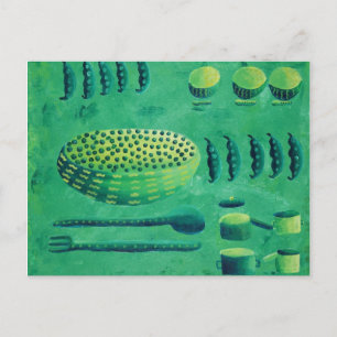 Carte Postale Peas avec Bowls Peinture