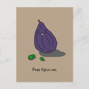 Carte Postale "Peas Figive Me" (Please Forgive Me) Postcard