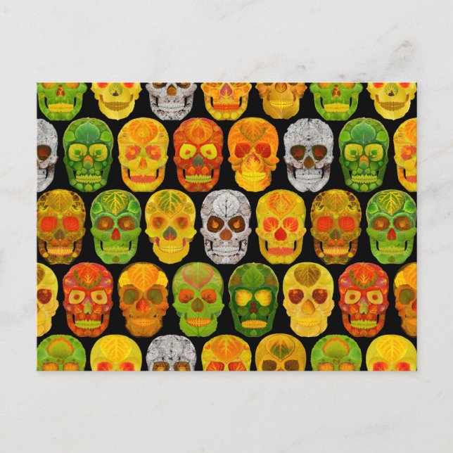 Carte Postale Peaux feuille Aspen Skulls sans couture motif 2018 (Devant)