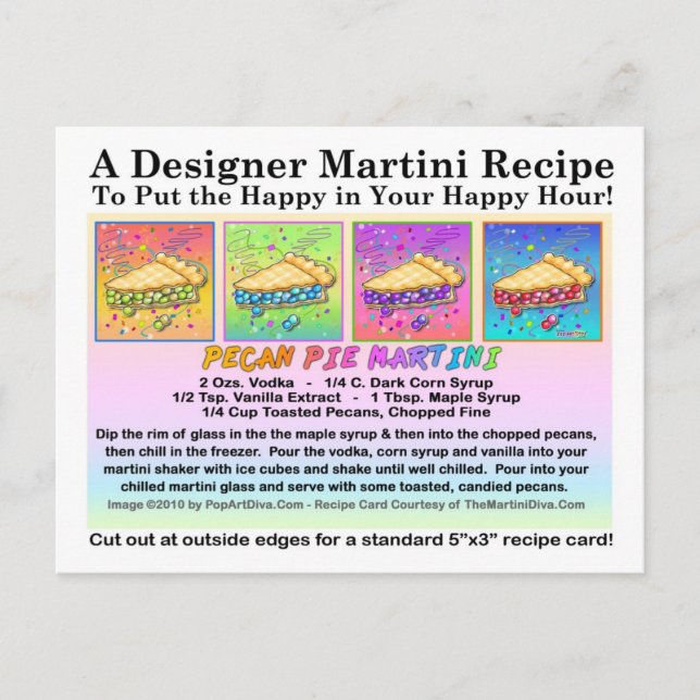 Carte postale Pecan Pie Martini Recette (Devant)