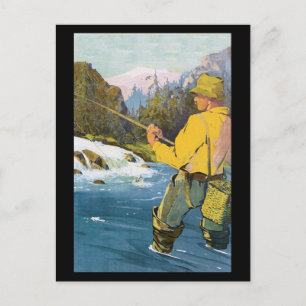 Carte Postale pêche à la mouche