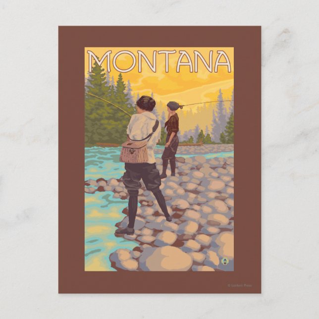 Carte Postale Pêche à la mouche - Montana (Devant)