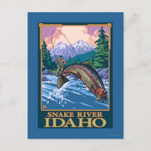 Carte Postale Pêche à la mouche - rivière Snake, Idaho