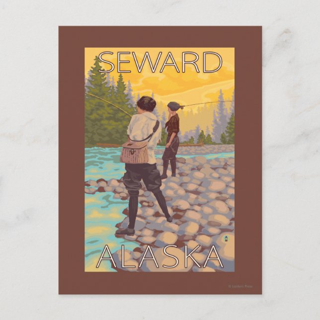 Carte Postale Pêche à la mouche - Sewing, Alaska (Devant)