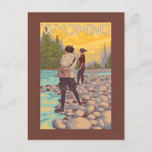 Carte Postale Pêche à la mouche - Wyoming