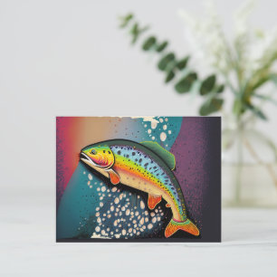 Carte Postale Pêche à la truite arc-en-ciel Personnalisable Amou