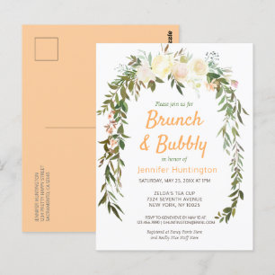 Carte Postale Pêche à l'ivoire florale Brunch & Fête des mariées