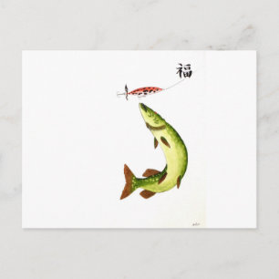 Carte Postale Pêche au brochet