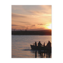 Pêche Au Coucher Du Soleil