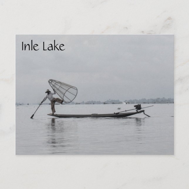 Carte Postale pêche au lac inle (Devant)