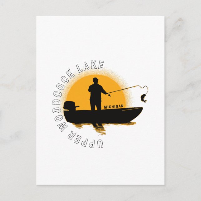 Carte Postale Pêche au lac Michigan (Devant)