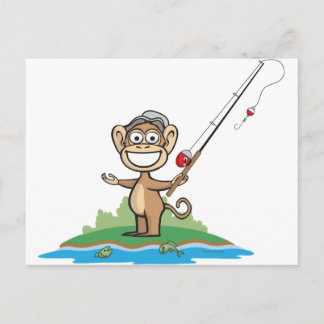 Carte Postale Pêche au singe