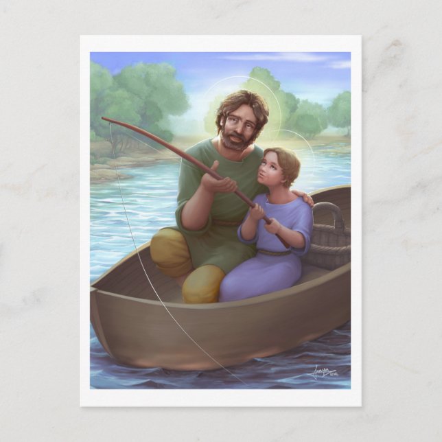 Carte Postale Pêche avec Saint Joseph (Devant)