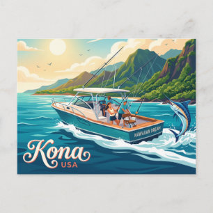 Carte Postale Pêche en haute mer à Kona, côte de Kona USA