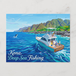 Carte Postale Pêche en haute mer à Kona, côte de Kona USA