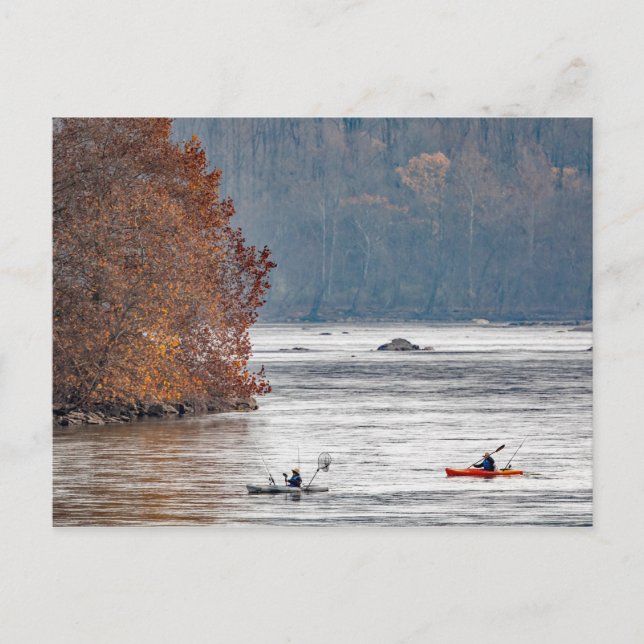 Carte Postale Pêche en kayak (Devant)