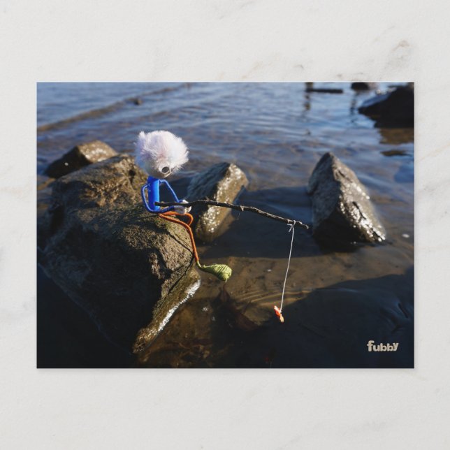 Carte Postale Pêche Fubby sur une pierre. (Devant)