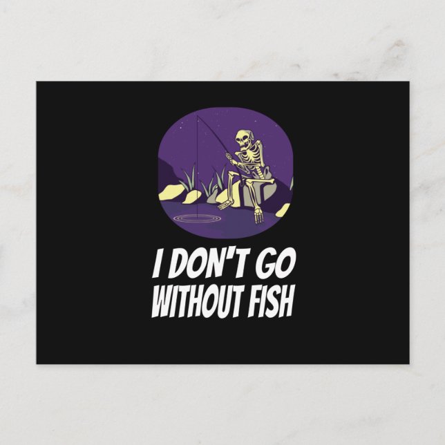 Carte Postale Pêche Je ne m'endormirai pas sans poisson (Devant)