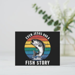 Carte Postale Pêche Même Jésus avait une histoire de poisson Bas