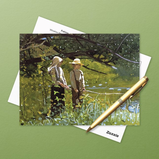 Carte Postale Pêche par le Pond Winslow Homer (Créateur téléchargé)