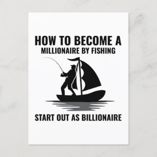 Carte Postale Pêche Pêcheurs de poisson extérieur Funny Carré St