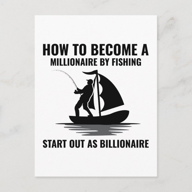 Carte Postale Pêche Pêcheurs de poisson extérieur Funny Carré St (Devant)