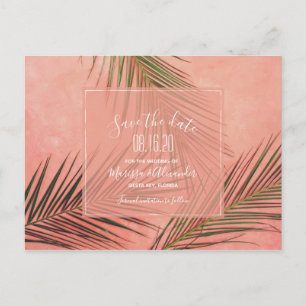 Carte Postale Pêcher Palm Tree Beach Mariage Sauvez les dates