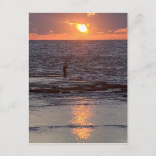 Carte Postale Pêcheur à Byblos au coucher du soleil, Liban