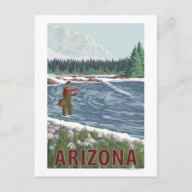Carte Postale Pêcheur à la moucheArizona (Devant)