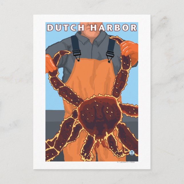 Carte Postale Pêcheur de crabe roi - havre hollandais, Alaska (Devant)
