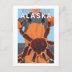 Carte Postale Pêcheur de crabe royal - Ketchikan, Alaska