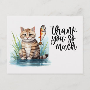Carte Postale Pêcheurs Chat est la pêche