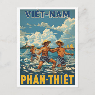 Carte Postale Pêcheurs de Phan Thiết Vintage