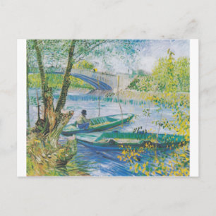 Carte Postale Pêcheurs et bateaux de Van Gogh au Pont de Clichy