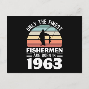 Carte Postale Pêcheurs nés en 1963 60e anniversaire de pêche cad